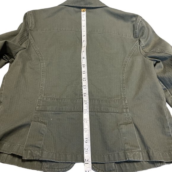 SONOMA Green Blazer Jacket Sz PL Petite Large 100% Cotton Button Up - Picture 11 of 16